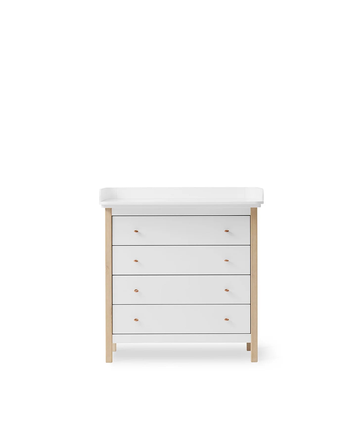 Wood 4 Drawer Changing Table, White/Oak