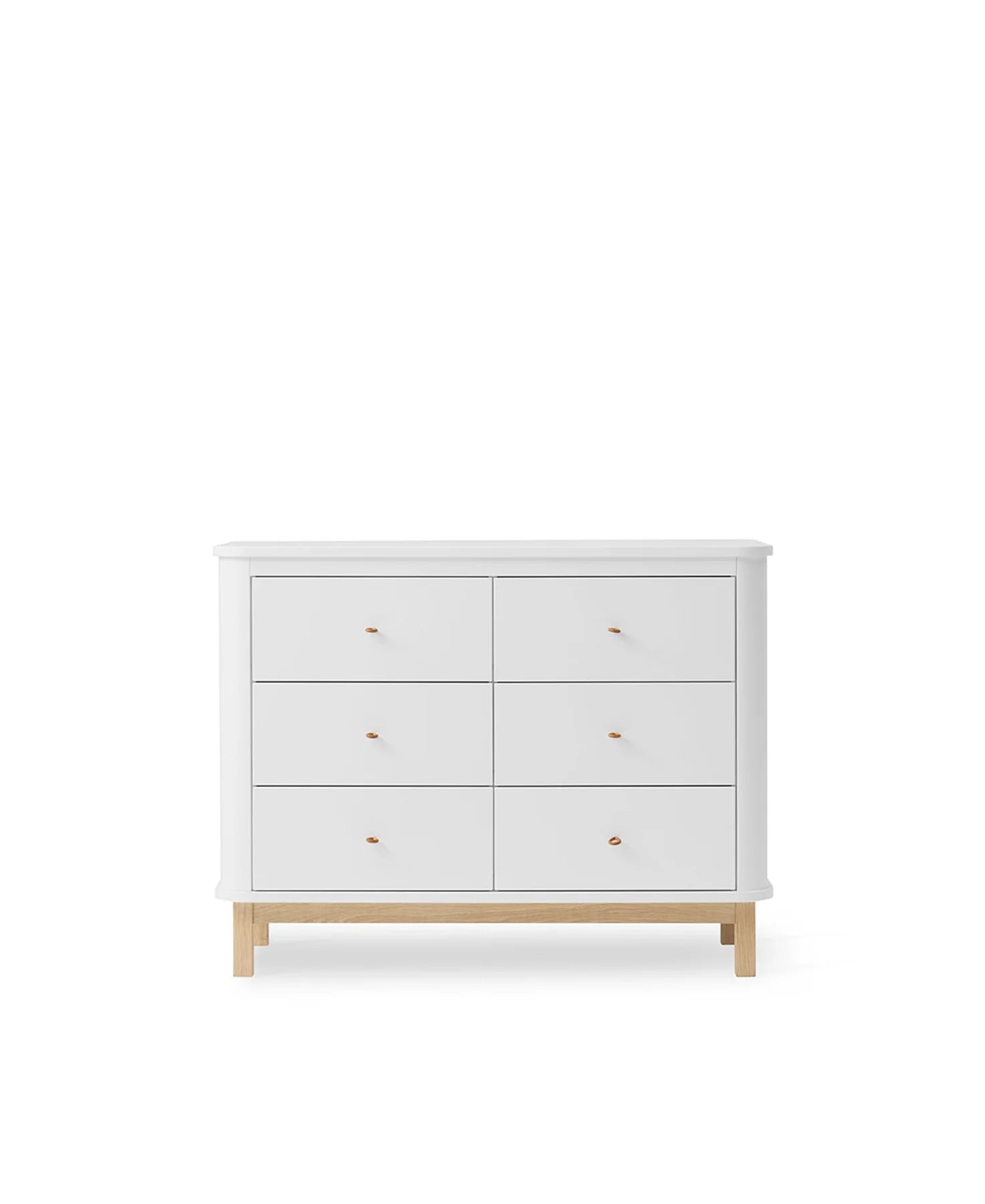 Wood 6 Drawer Chest of Drawers, White/Oak