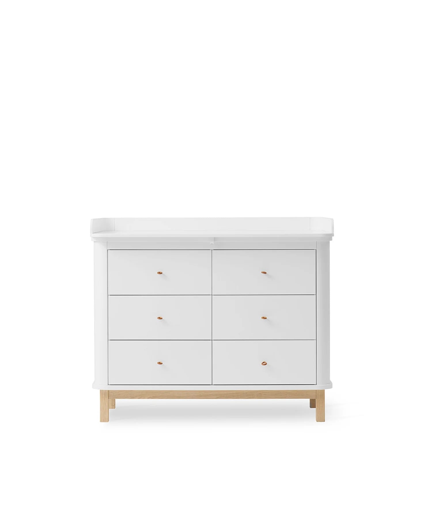 Wood 6 Drawer Changing Table, White/Oak