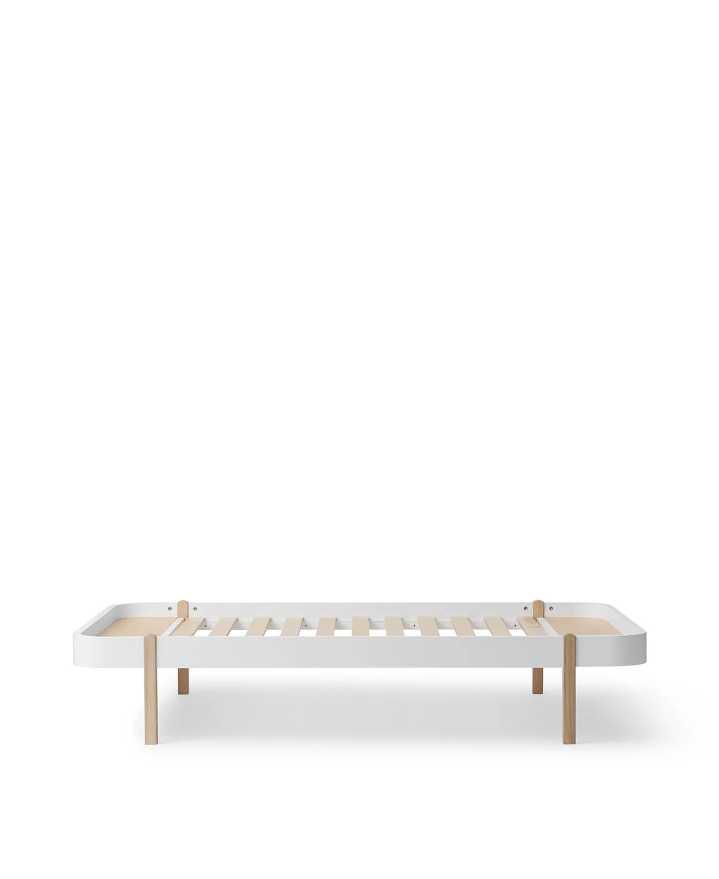 Lit 120 Cm Wood Lounger, Blanc/Chêne