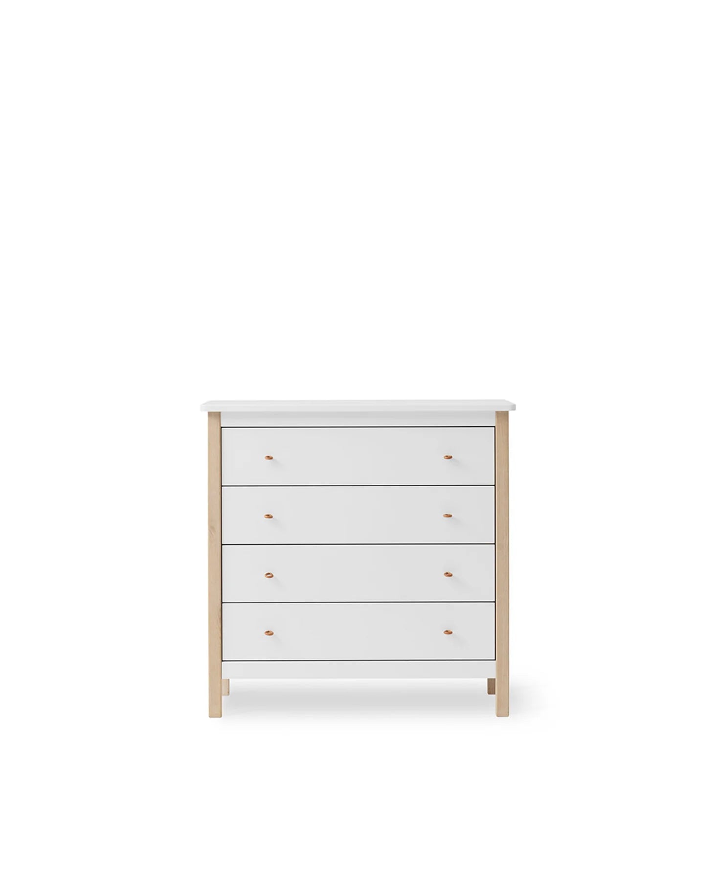 Wood 4 Drawer Chest of Drawers, White/Oak