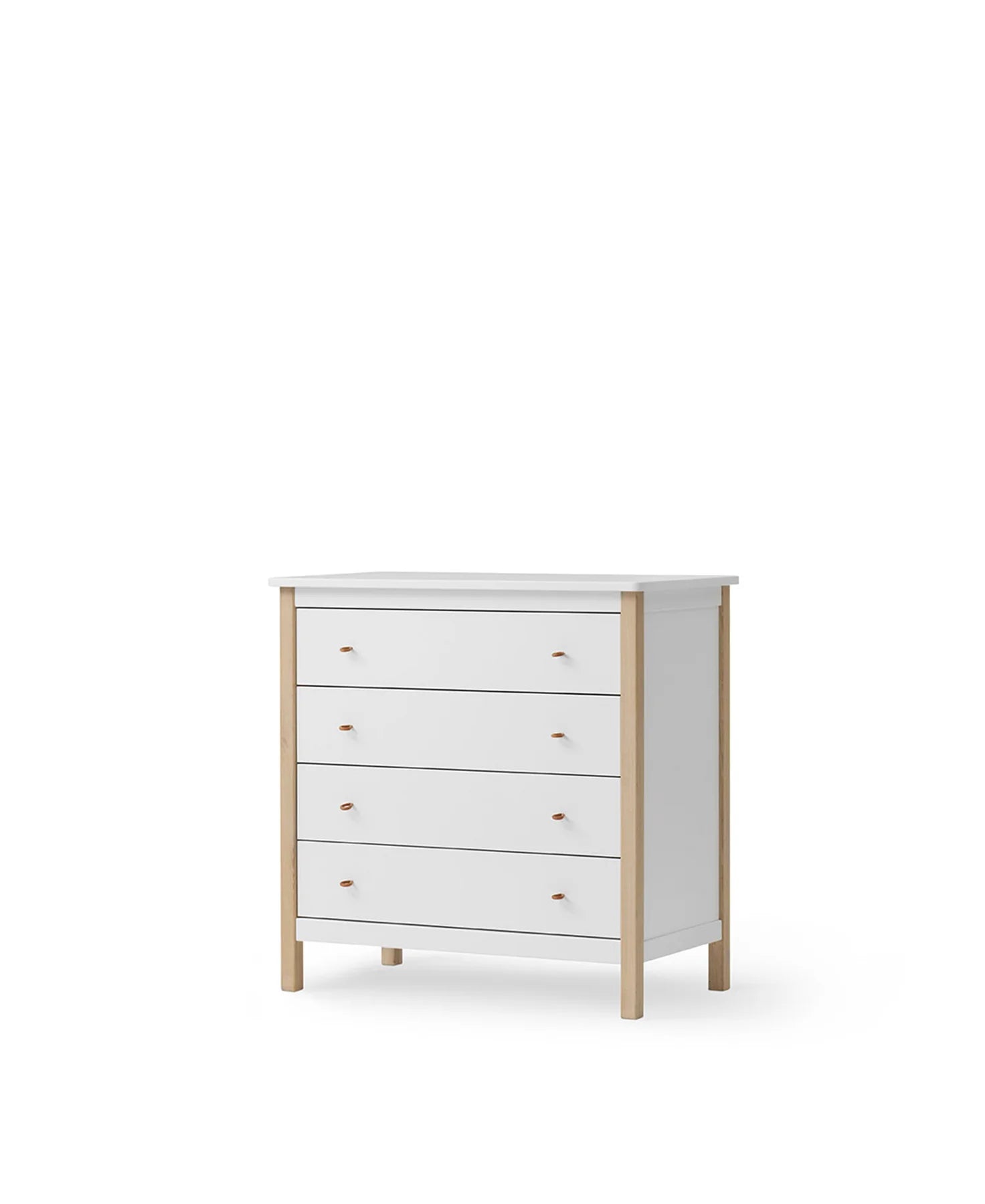 Wood 4 Drawer Chest of Drawers, White/Oak