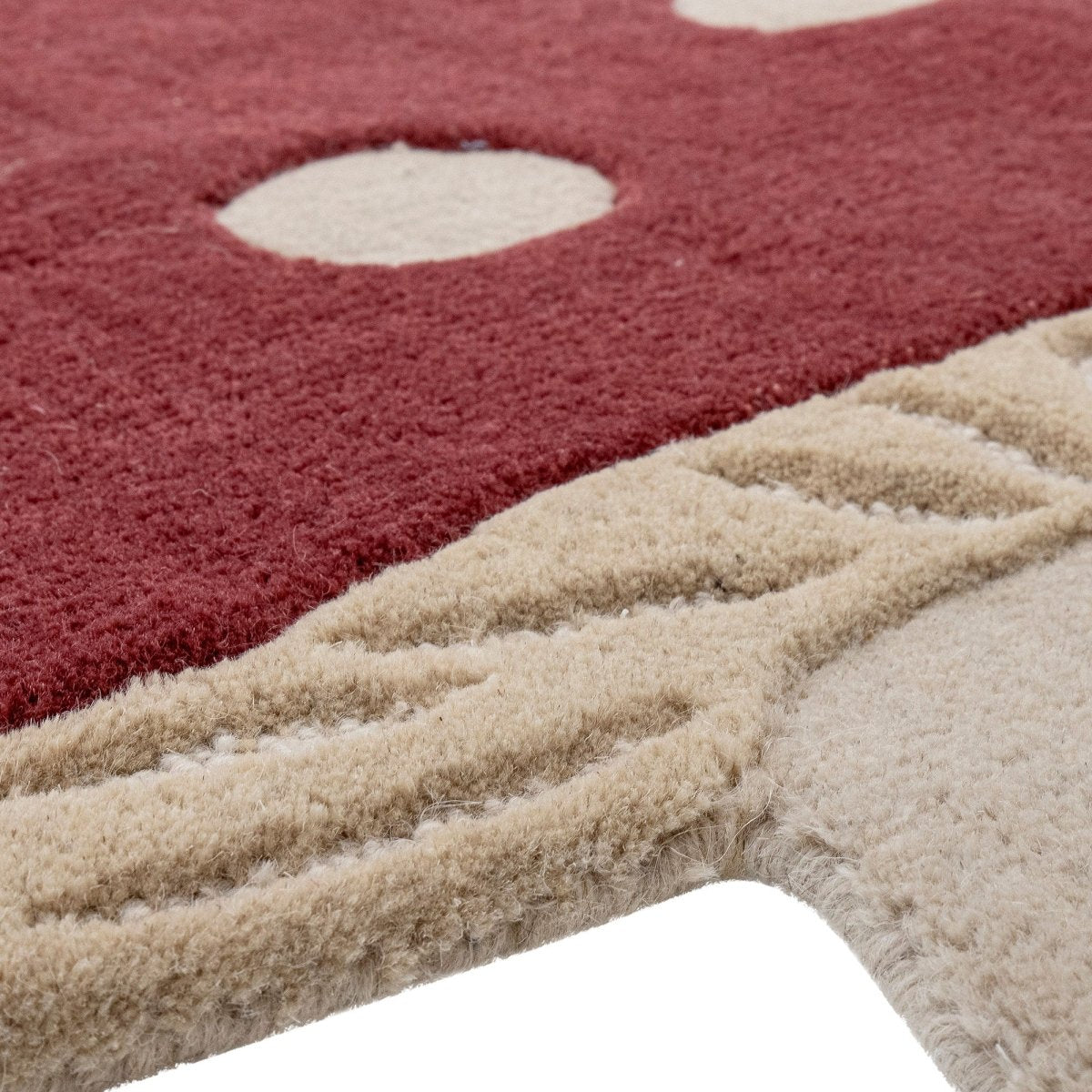 BLOOMINGVILLE MINI-Mushroom Tapis, Rouge, Laine-Les Petits