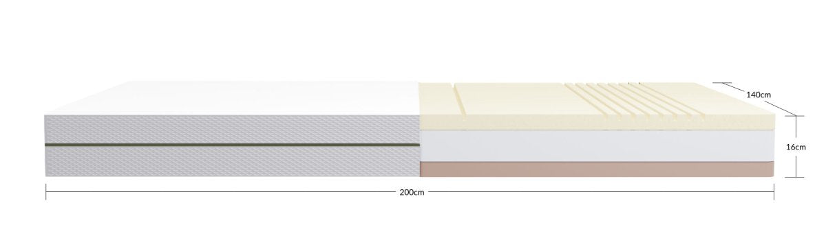 FLEXA - Matelas Réversible en Latex Avec Housse en Coton 200x140 cm - Les Petits