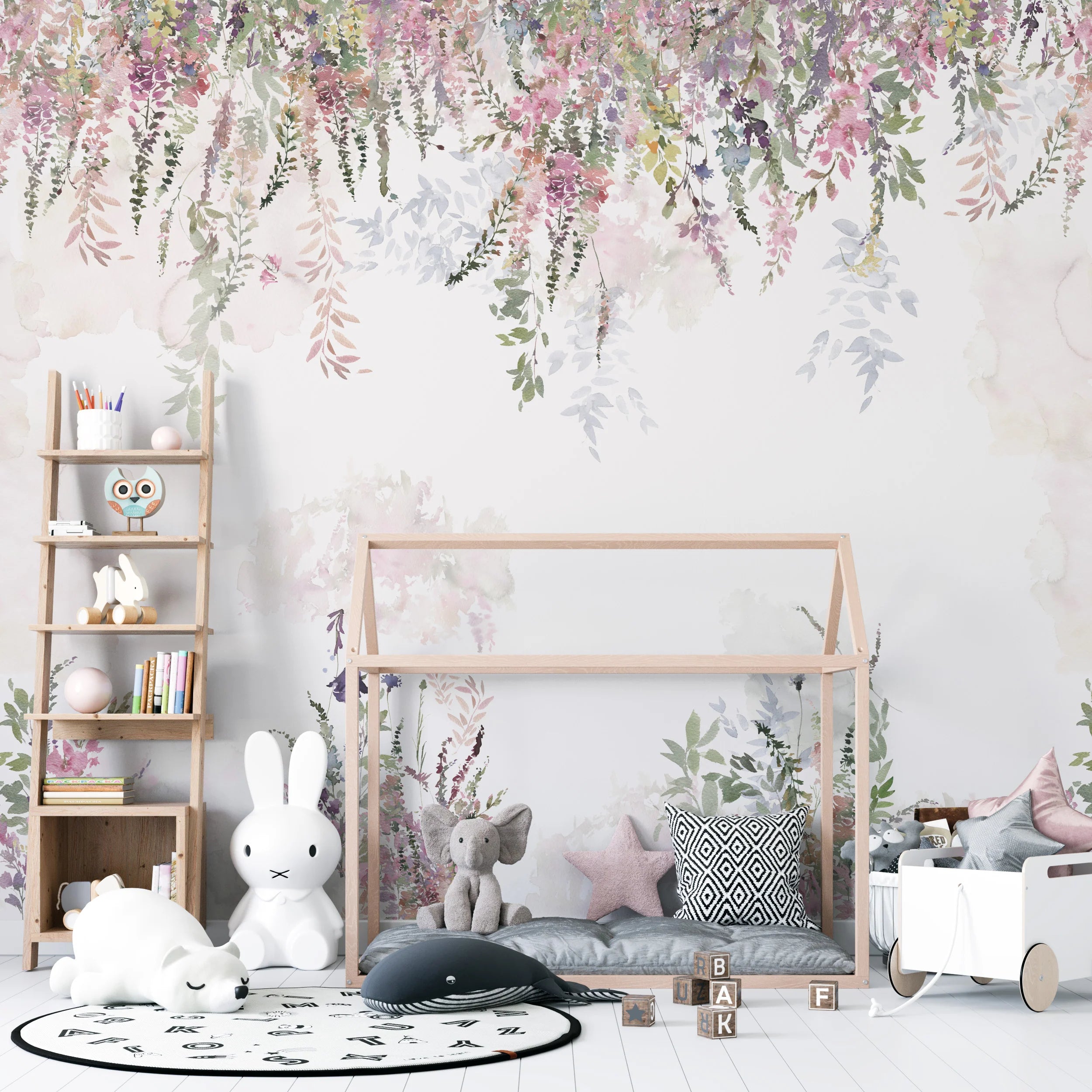 Fleurs en papier blanc, décoration murale fleurs en papier pour chambre de  bébé, décoration fleurs en