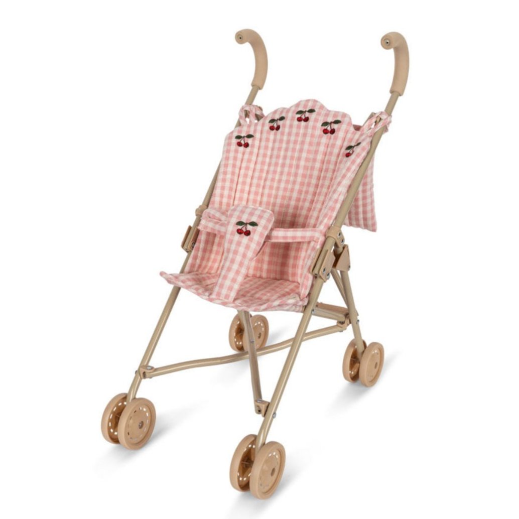 KONGES SLØJD - Poussette De Poupée - Carreaux Rose Poudre - Les Petits