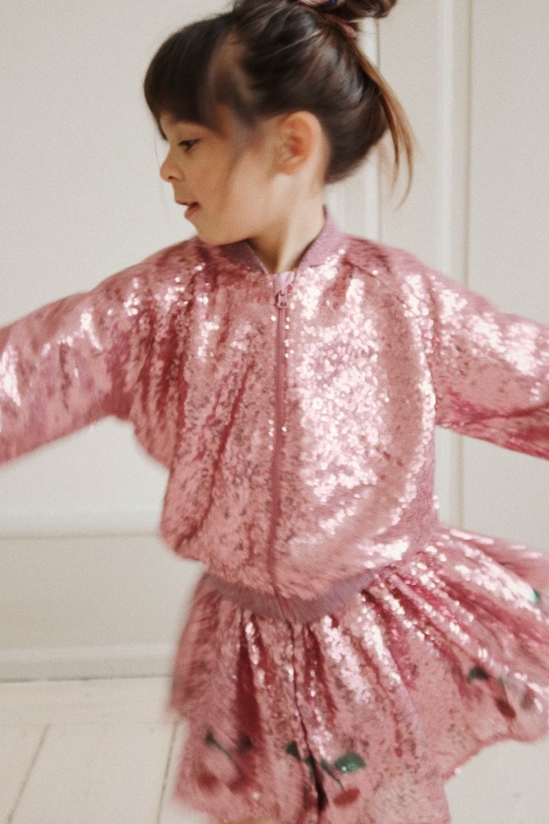 KONGES SLØJD - Veste Bomber À Sequins Starla - Rose - Les Petits