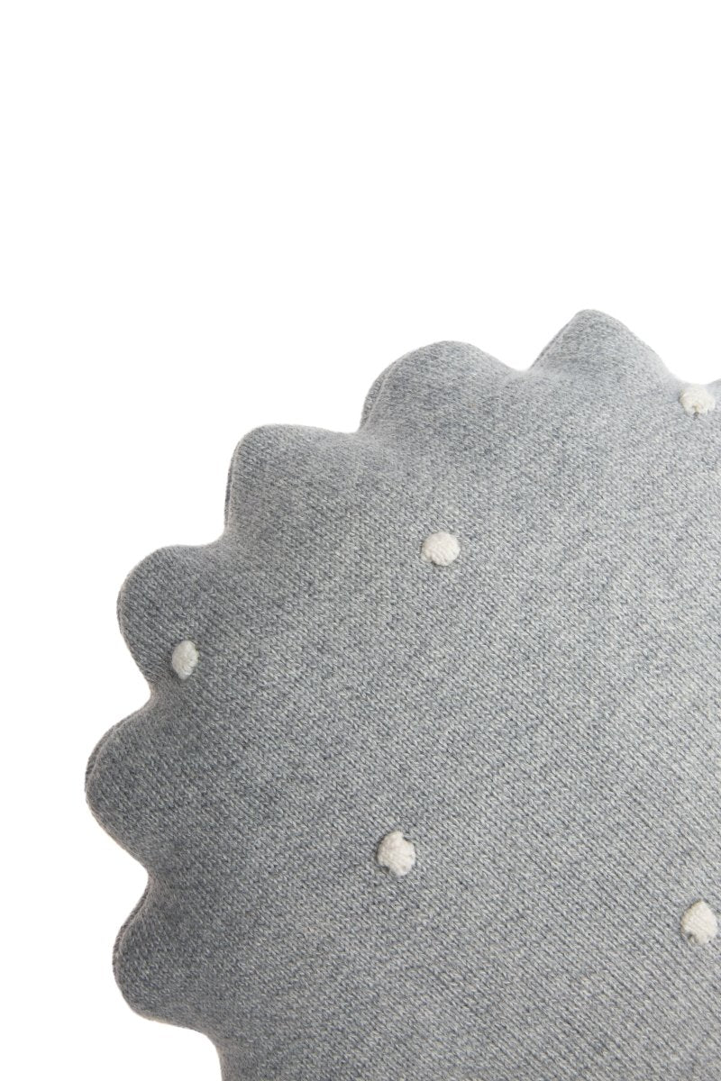 LORENA CANALS - Coussin Tricoté Rond Biscuit Gris - Les Petits