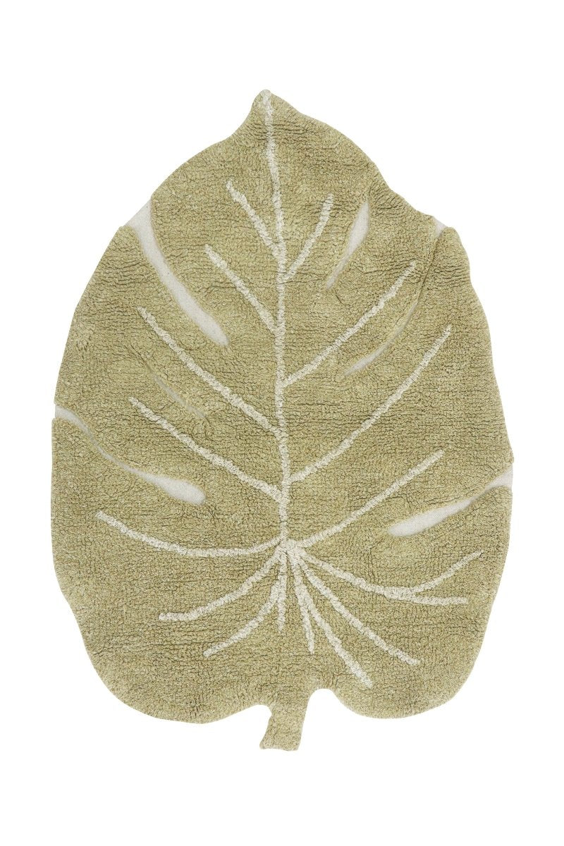 LORENA CANALS - Tapis Lavable Mini Monstera Olive 75 X 100 Cm - Les Petits