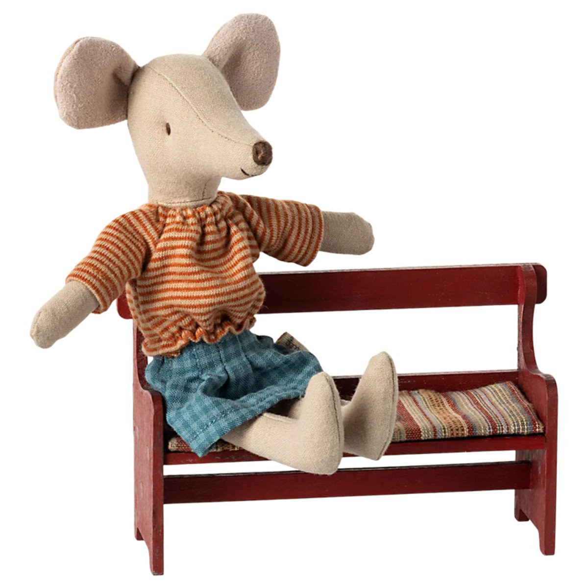 MAILEG - Banc Pour Souris Maileg - Rouge - Les Petits