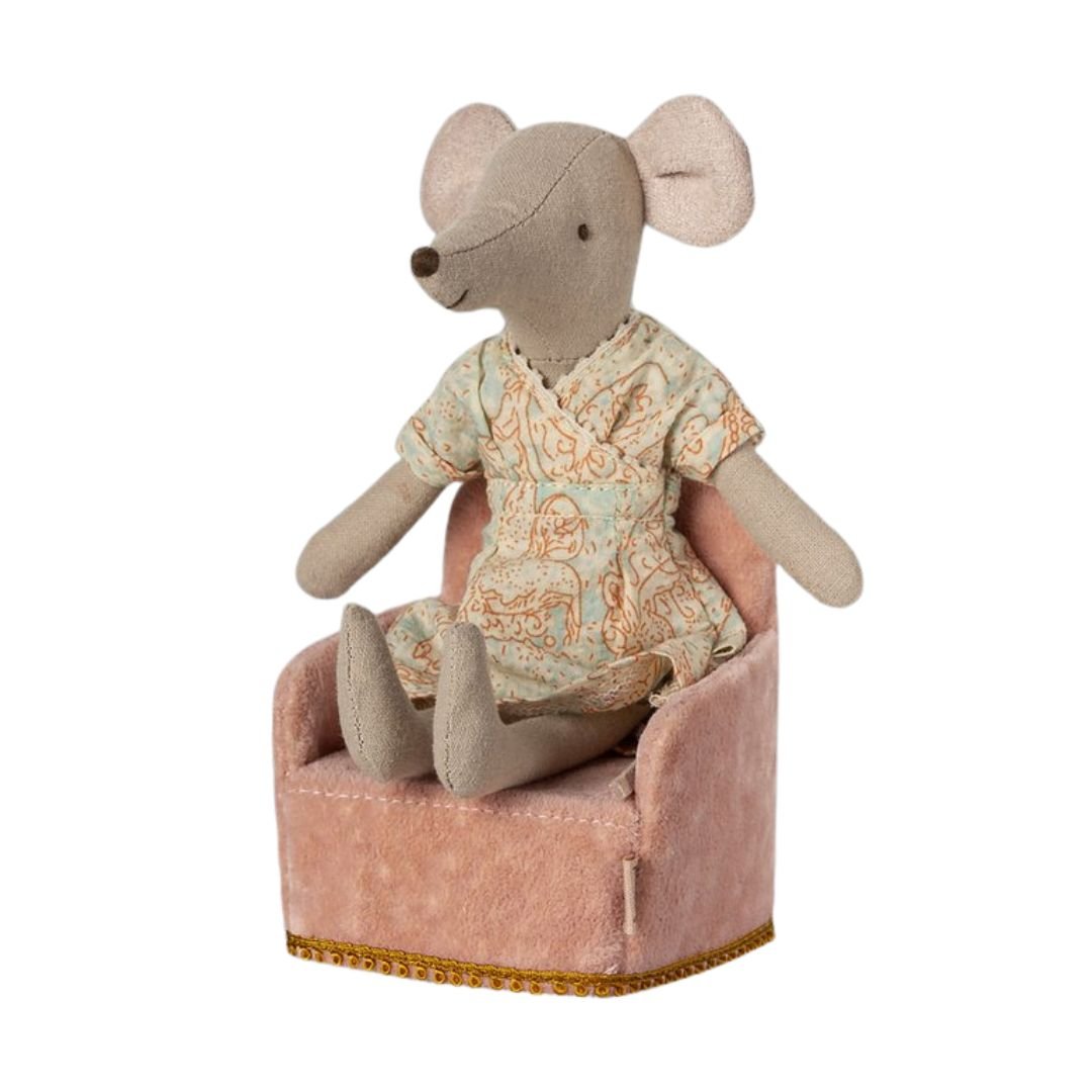 MAILEG - Chaise Pliante Souris Rose - Les Petits