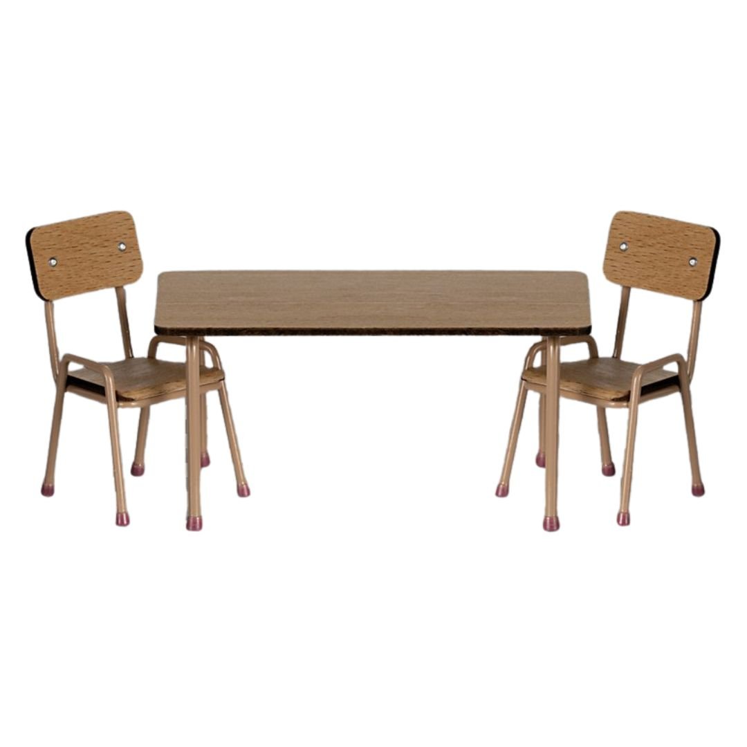 MAILEG - Ensemble table et chaises, Pour Souris Maileg - Rose foncé - Les Petits