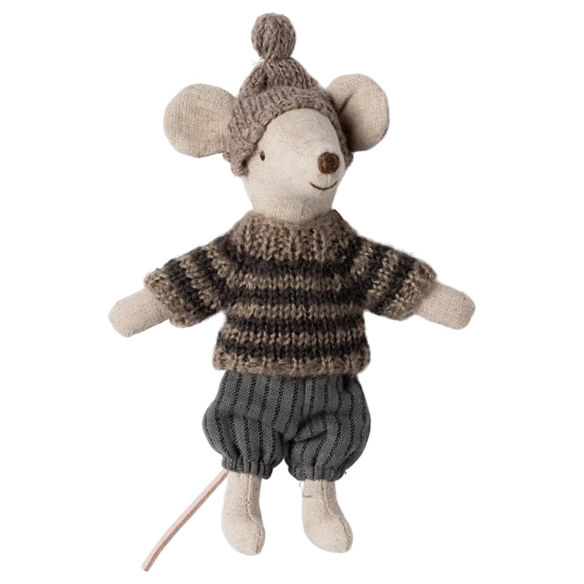 MAILEG - Souris D'hiver Avec Set De Ski Big Brother - Gris - Les Petits