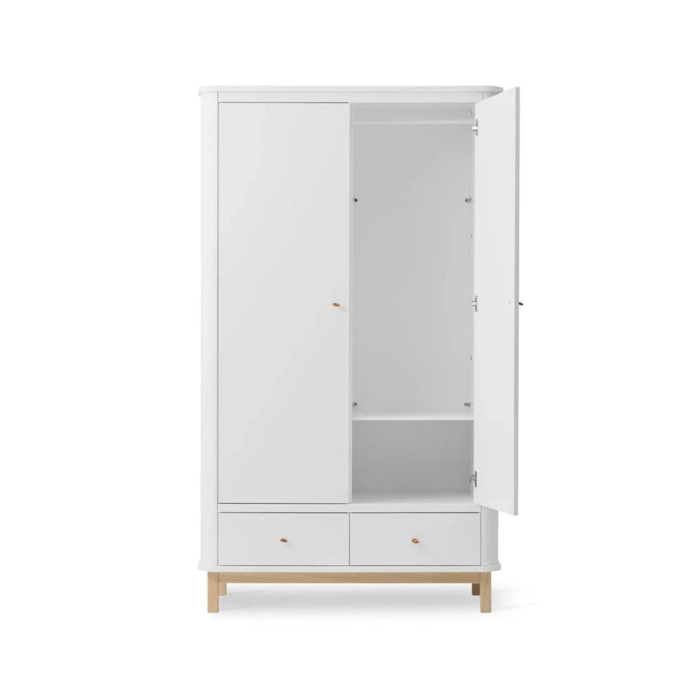 OLIVER FURNITURE - Armoire 2 Portes Wood, Blanc/Chêne - Les Petits