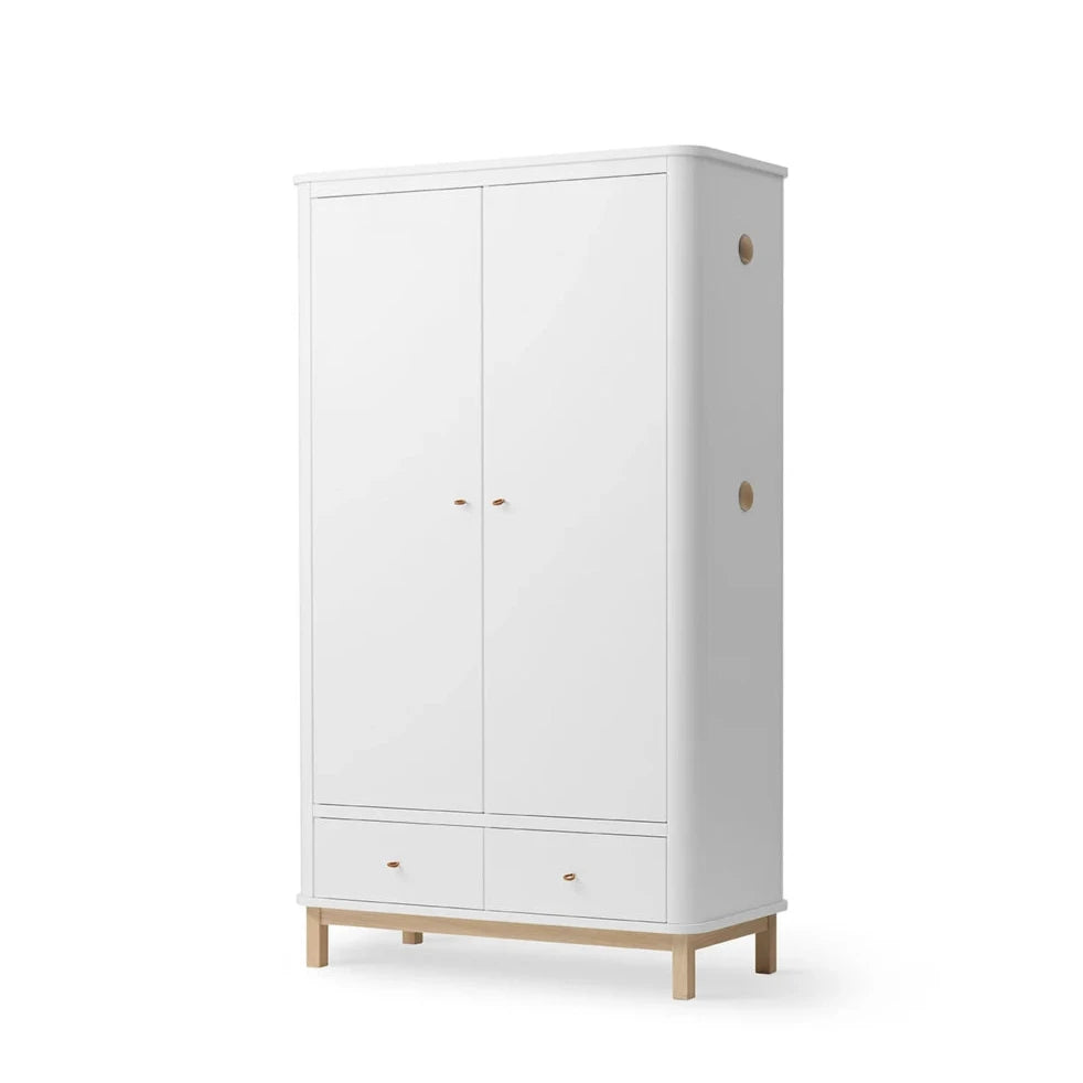 OLIVER FURNITURE - Armoire 2 Portes Wood, Blanc/Chêne - Les Petits