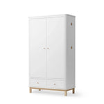 OLIVER FURNITURE - Armoire 2 Portes Wood, Blanc/Chêne - Les Petits