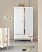 OLIVER FURNITURE - Armoire 2 Portes Wood, Blanc/Chêne - Les Petits