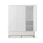 OLIVER FURNITURE - Armoire 3 Portes Wood, Blanc/Chêne - Les Petits