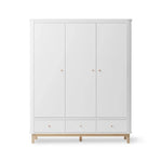 OLIVER FURNITURE - Armoire 3 Portes Wood, Blanc/Chêne - Les Petits