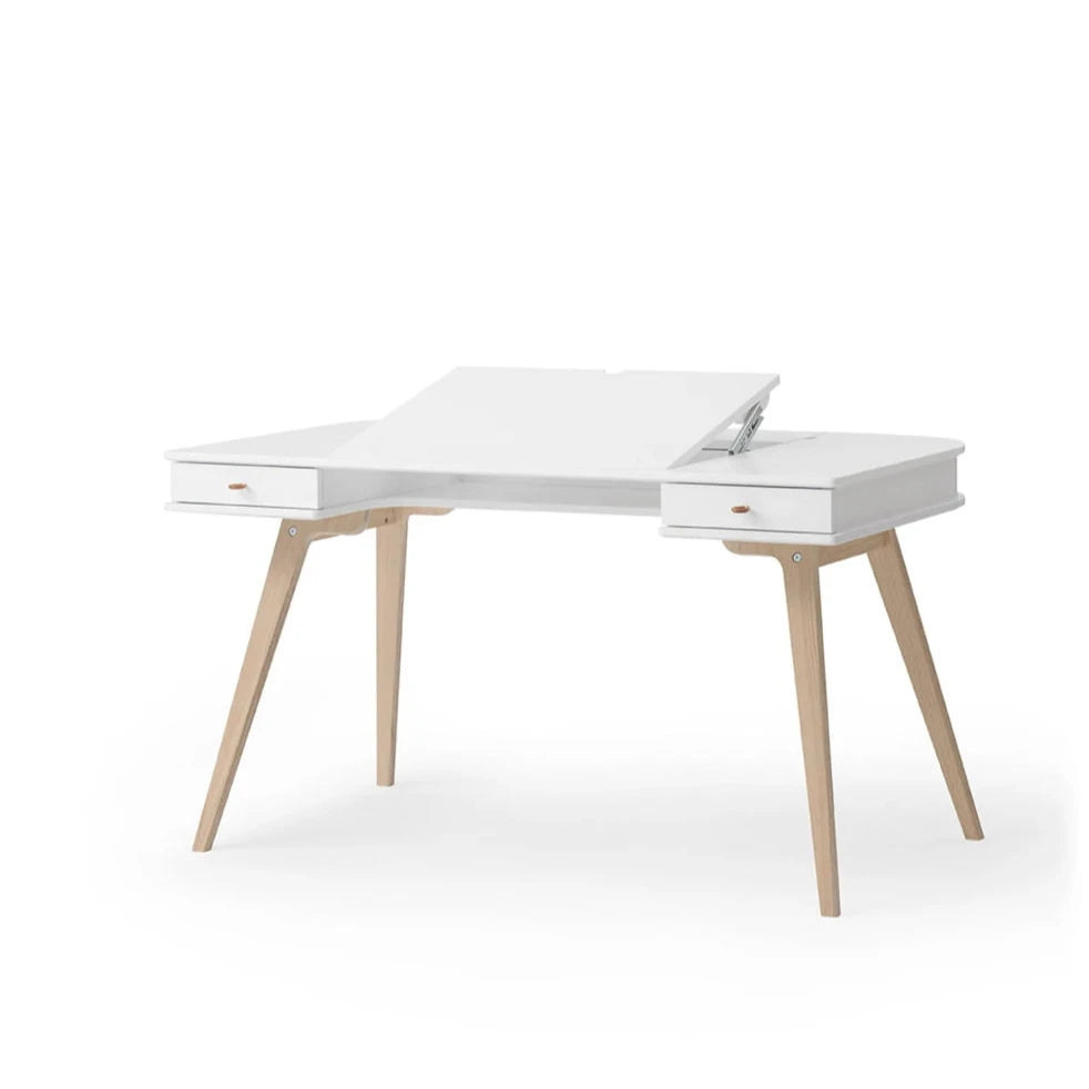 OLIVER FURNITURE - Bureau Wood 66 cm, Blanc/Chêne - Les Petits