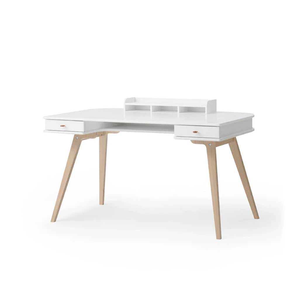 OLIVER FURNITURE - Bureau Wood 66 cm, Blanc/Chêne - Les Petits