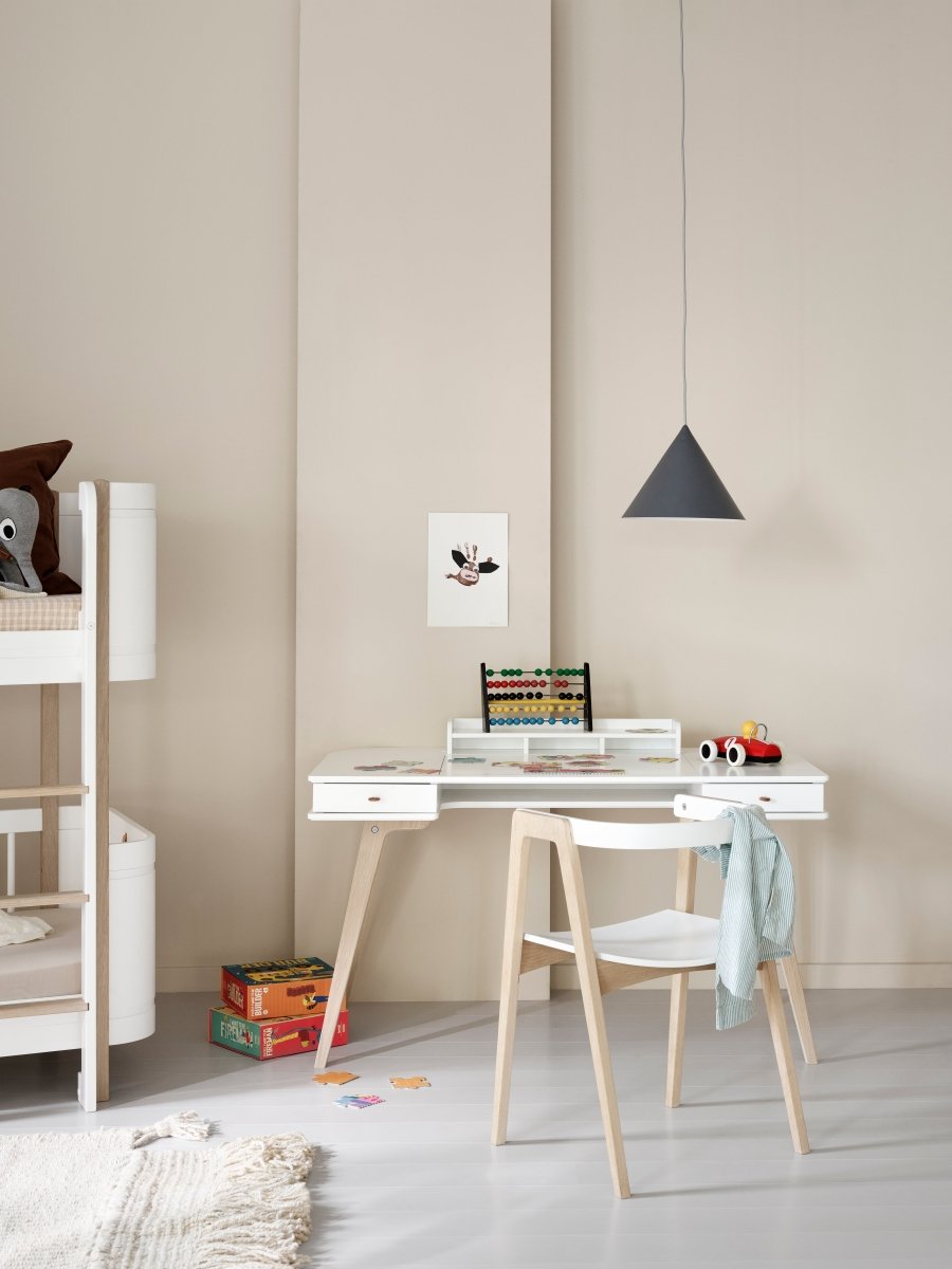 OLIVER FURNITURE - Bureau Wood 66 cm, Blanc/Chêne - Les Petits