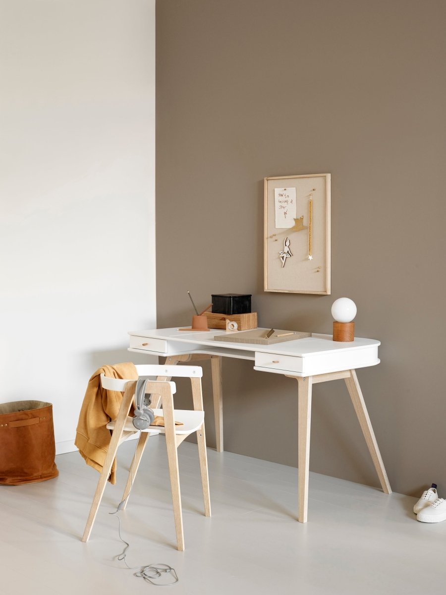 OLIVER FURNITURE - Bureau Wood 66 cm, Blanc/Chêne - Les Petits