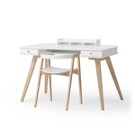 OLIVER FURNITURE - Bureau Wood 72,6 cm & Chaise Wood Avec Accoudoirs, L'ensemble, Blanc/Chêne - Les Petits