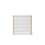 OLIVER FURNITURE - Commode 4 Tiroirs Wood, Blanc/Chêne - Les Petits