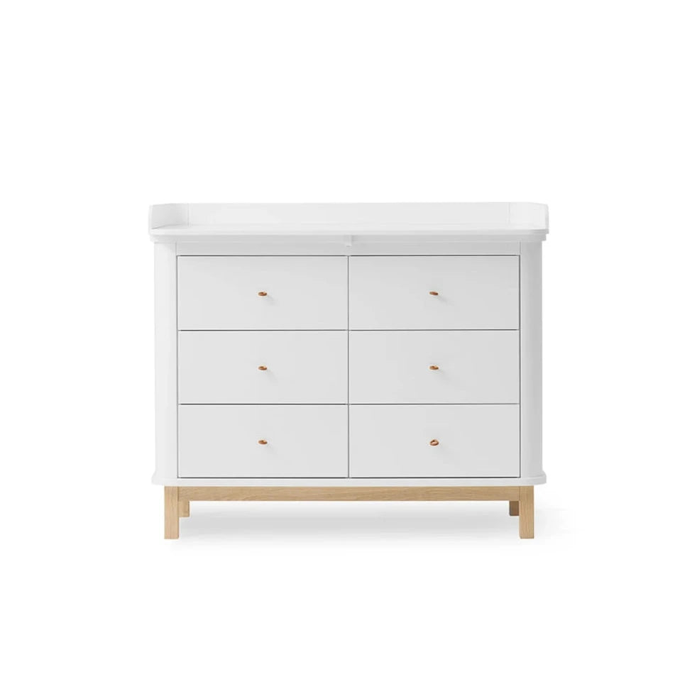 OLIVER FURNITURE - Commode à Langer 6 Tiroirs Wood, Blanc/Chêne - Les Petits