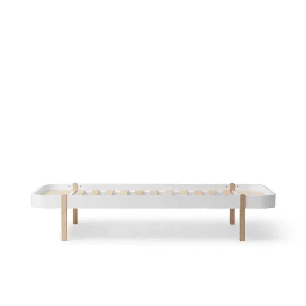 OLIVER FURNITURE - Lit 90 Cm Wood Lounger, Blanc/Chêne - Les Petits