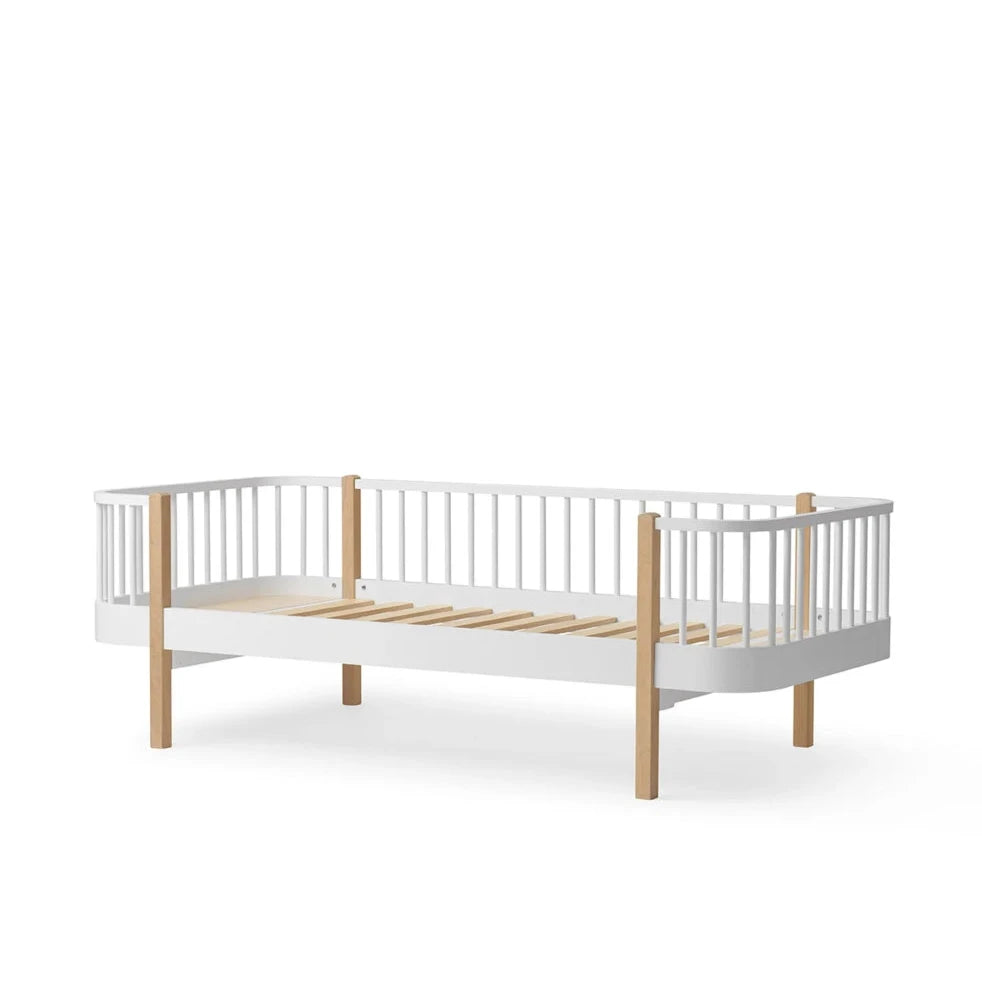 OLIVER FURNITURE - Lit Banquette Wood Original, Blanc/Chêne - Les Petits