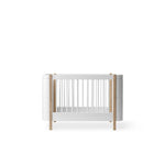 OLIVER FURNITURE - Lit Bébé Évolutif Wood Mini+, Avec Kit Junior Inclus, Blanc/Chêne - Les Petits