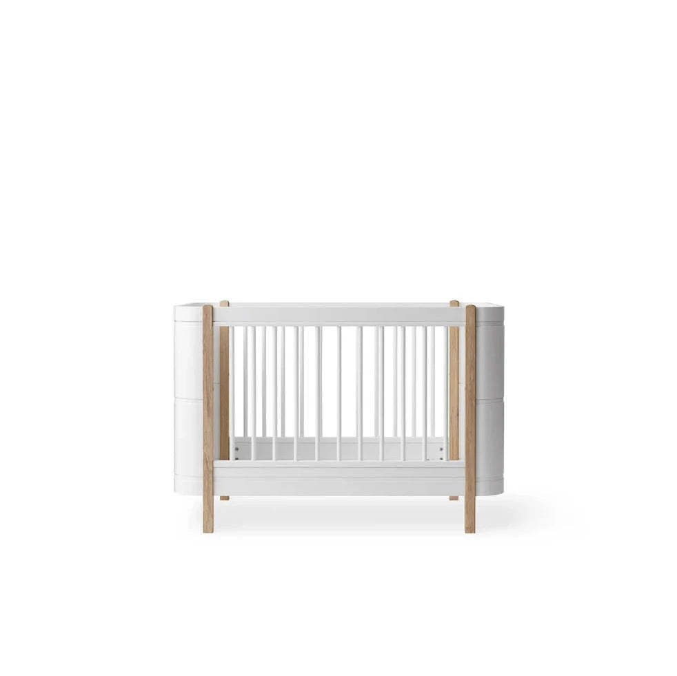 OLIVER FURNITURE - Lit Bébé Évolutif Wood Mini+, Blanc/Chêne - Les Petits