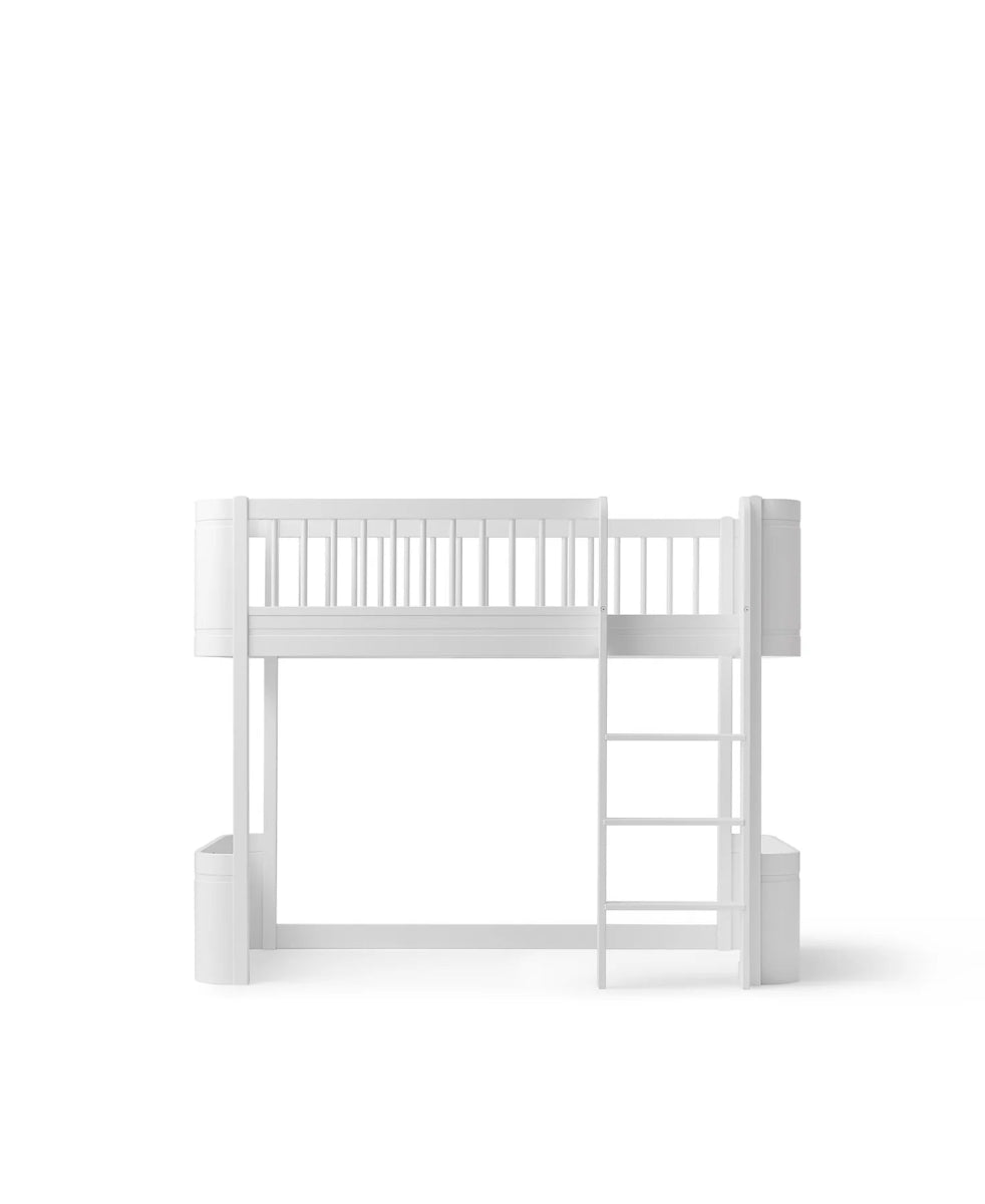 OLIVER FURNITURE - Lit Mezzanine Mi - haut Wood Mini+, Blanc - Les Petits