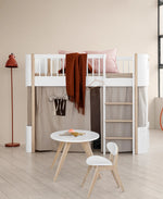 OLIVER FURNITURE - Lit Mezzanine Mi - haut Wood Mini+, Blanc - Les Petits