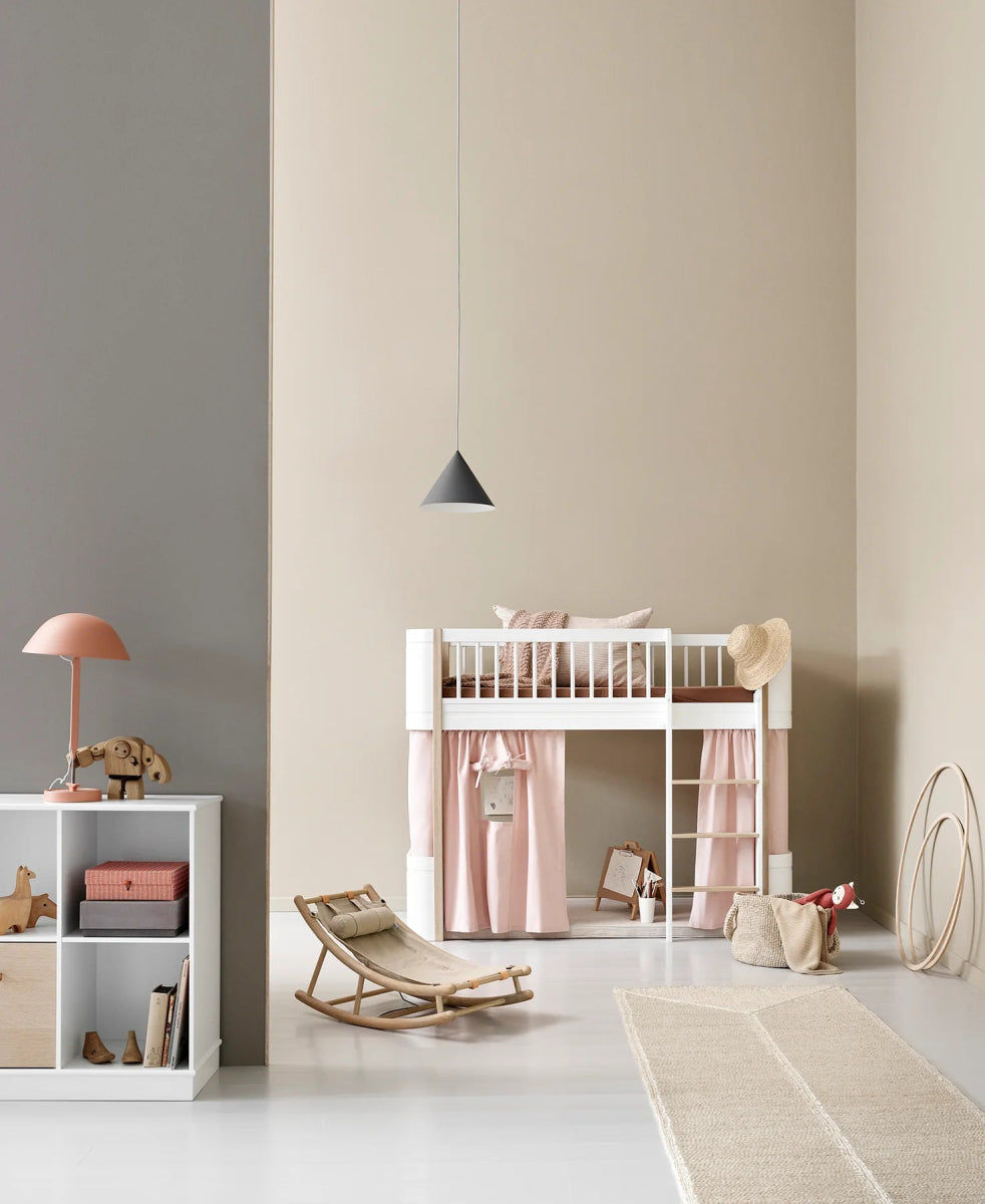 OLIVER FURNITURE - Lit Mezzanine Mi - haut Wood Mini+, Chêne - Les Petits