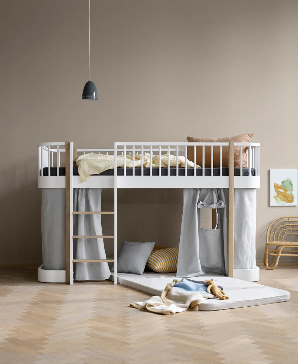 OLIVER FURNITURE - Lit Mezzanine Mi - haut Wood Original, Blanc - Les Petits