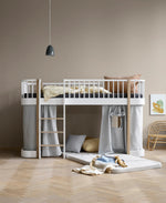 OLIVER FURNITURE - Lit Mezzanine Mi - haut Wood Original, Blanc/Chêne - Les Petits