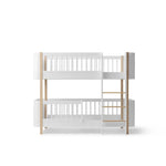 OLIVER FURNITURE - Lit Superposé Mi - haut Wood Mini+, Blanc/Chêne - Les Petits