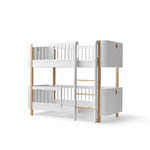 OLIVER FURNITURE - Lit Superposé Mi - haut Wood Mini+, Blanc/Chêne - Les Petits