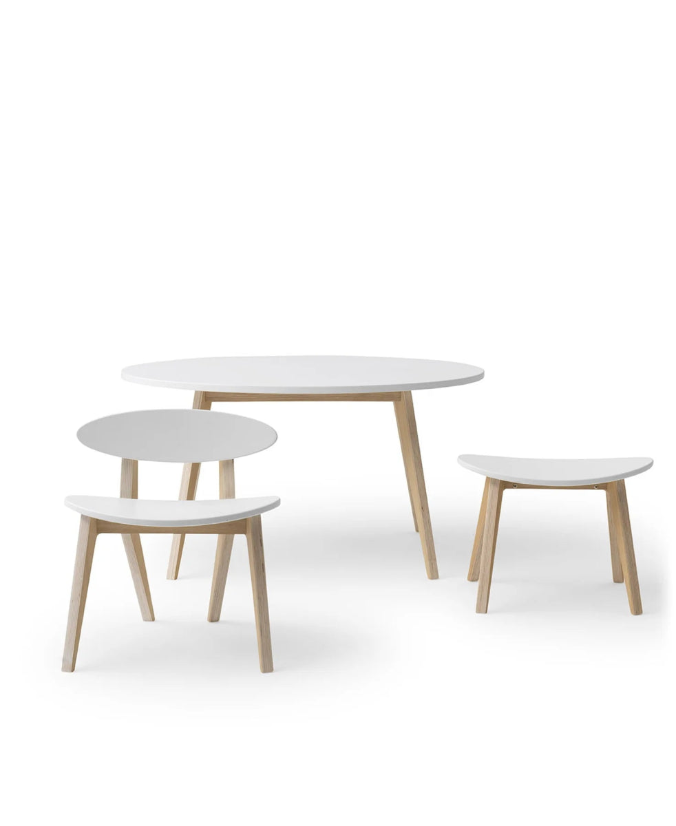 OLIVER FURNITURE - Table Wood PingPong, Blanc/Chêne - Les Petits