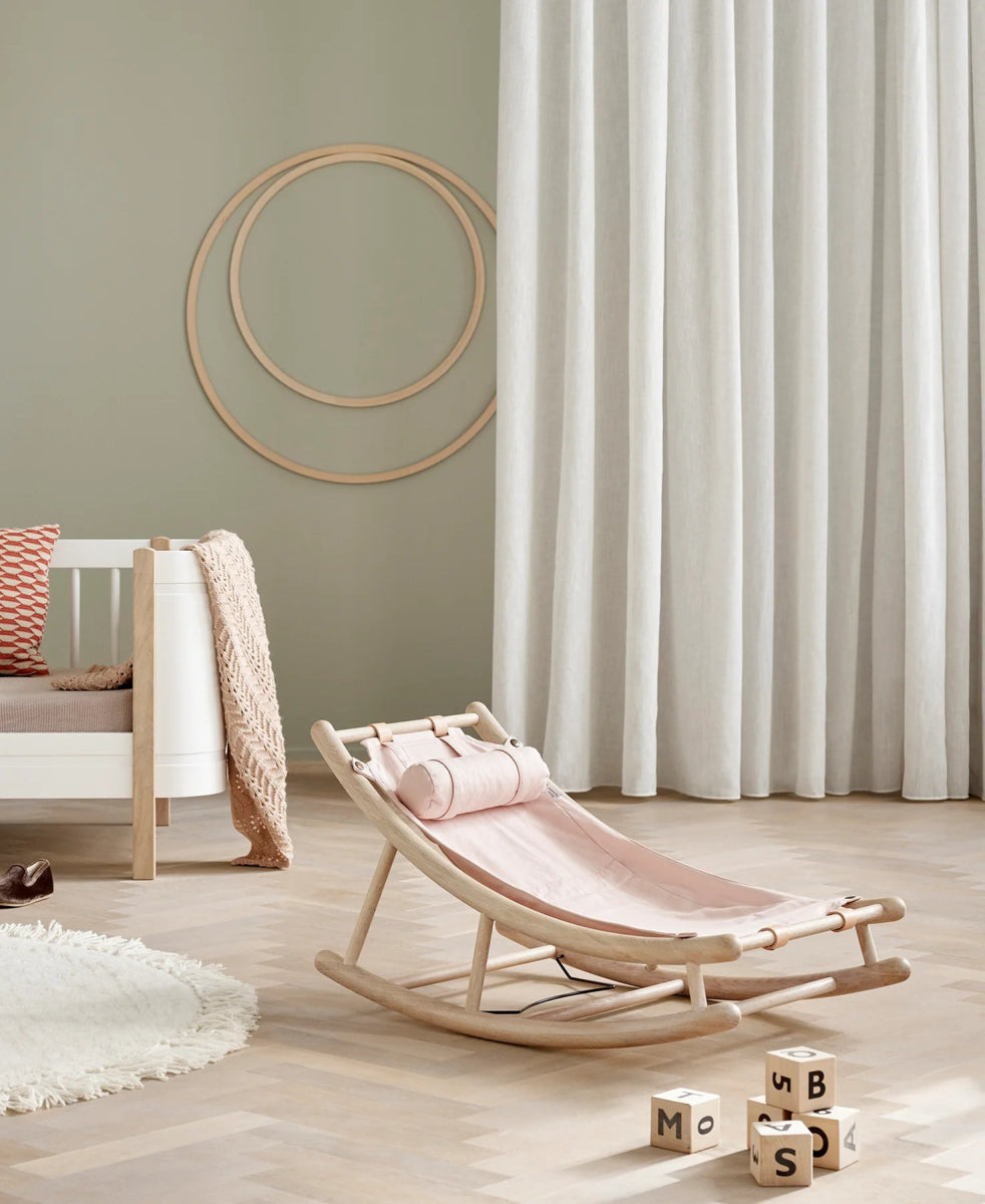 OLIVER FURNITURE - Transat Bébé & Enfant Wood, Chêne/Rose - Les Petits