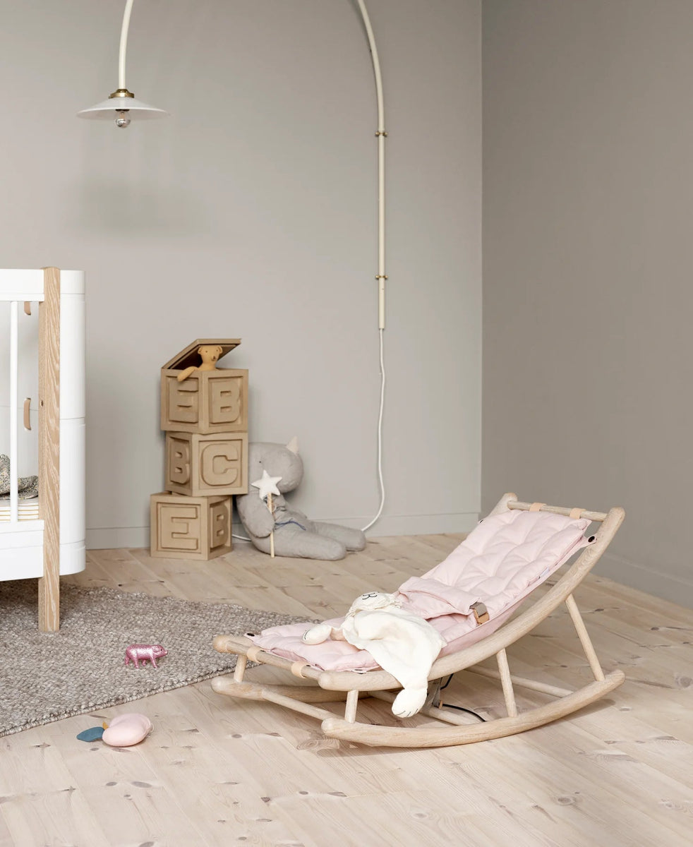 OLIVER FURNITURE - Transat Bébé & Enfant Wood, Chêne/Rose - Les Petits