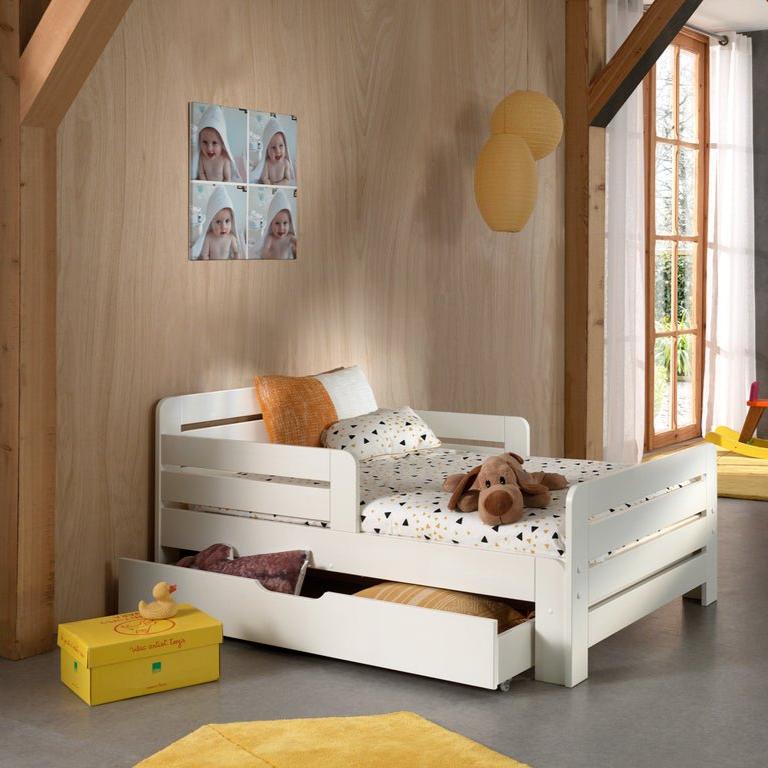 VIPACK - Lit Evolutif Jumper Blanc 90 X 140 Cm Avec Tiroir Lit - Les Petits