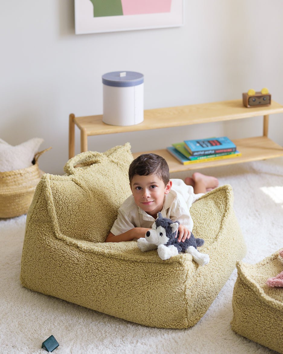 WIGIWAMA - Fauteuil Pouf Molletonné - Matcha - Les Petits