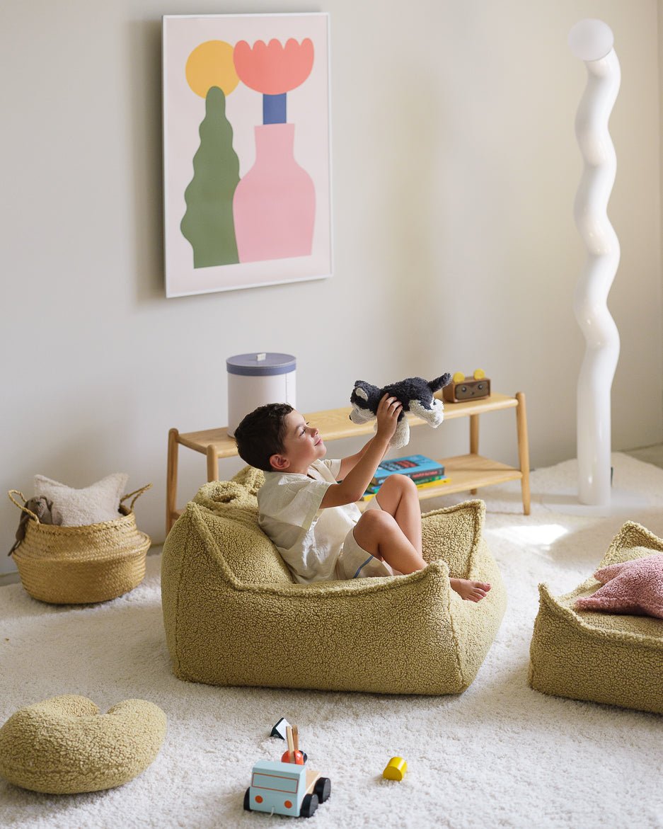 WIGIWAMA - Fauteuil Pouf Molletonné - Matcha - Les Petits