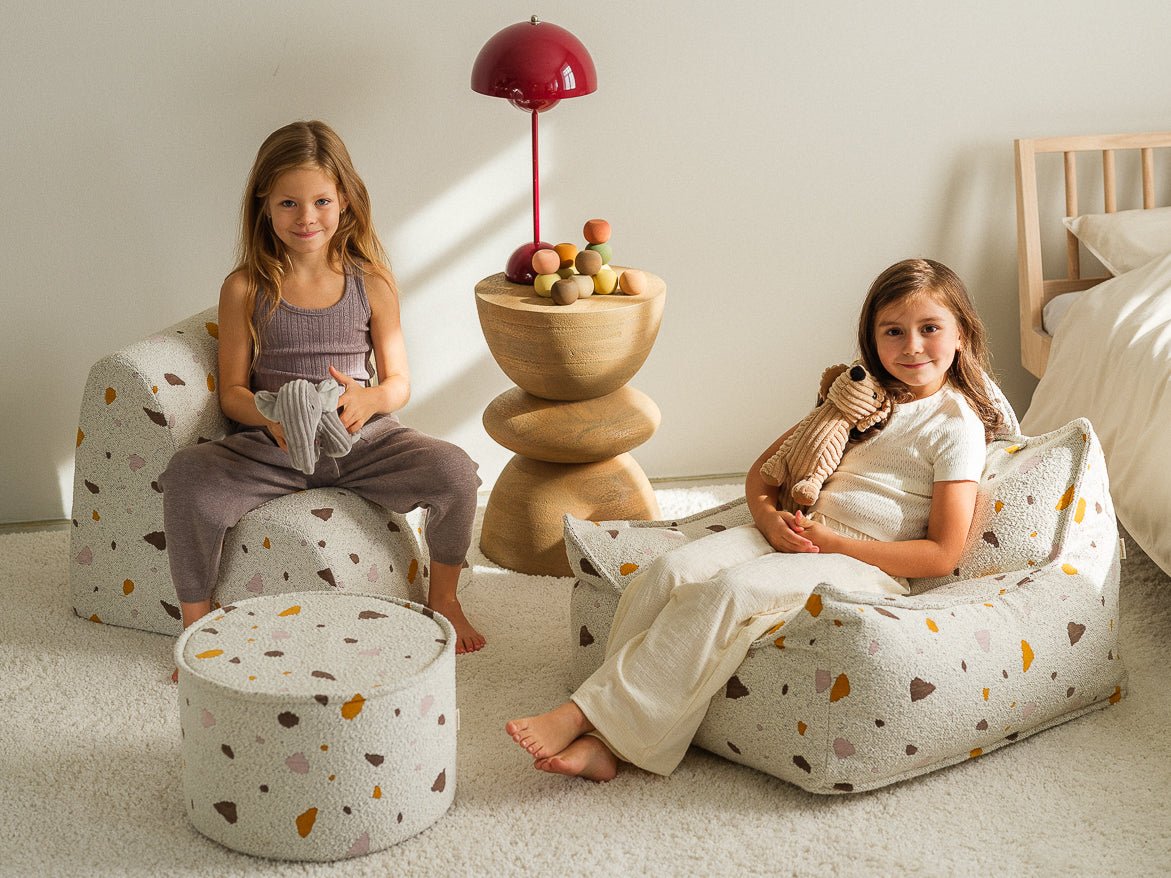 WIGIWAMA - Fauteuil Pouf Terrazzo - Marbre - Les Petits