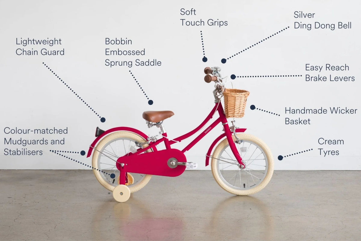 Vélo vintage rouge pour enfants de 4 à 6 ans Gingersnap 16 - Bobbin