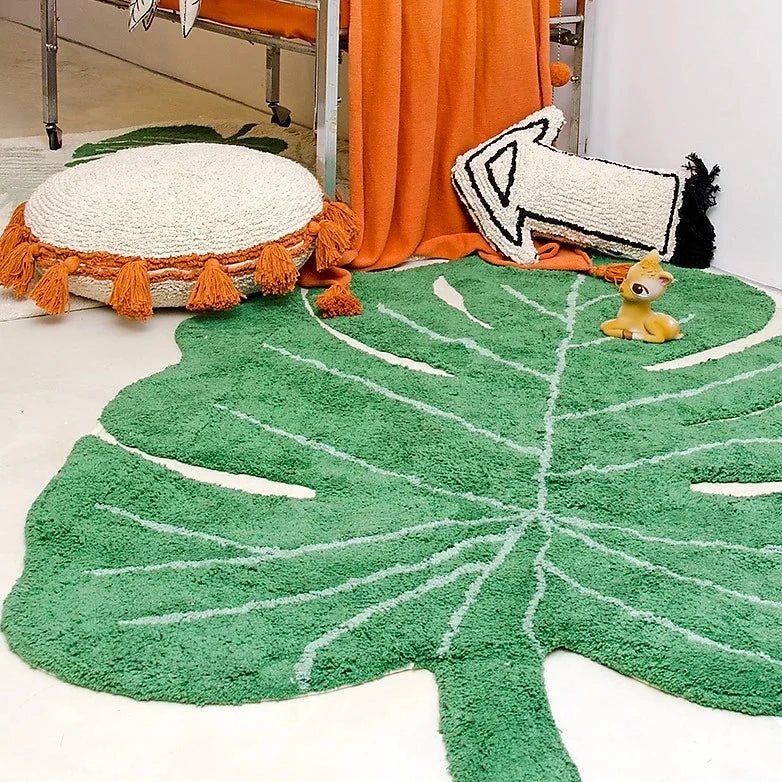 ▷ Alfombra lavable Monstera Natural - Bebeydecoracion